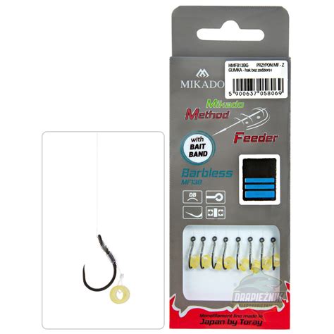 Przypony Mikado Method Feeder MF13B Barbless ŻYŁKA GUMKA roz 4