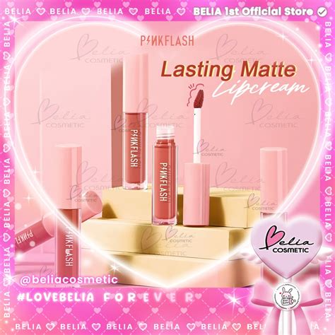 Jual BELIA PINKFLASH Lasting Matte Lip Cream Lipcream Pink Flash