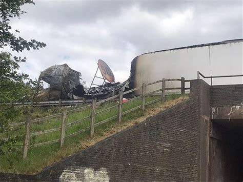 M6 Reopens After Crash Causes Lorry To Catch Fire Stoke On Trent Live