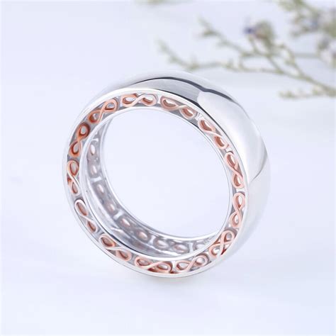 Jeulia Wide Two Tone Infinity Sterling Silver Women S Band Jeulia Za