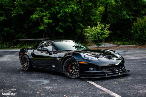 Stunning Black Forgestar F14 Wheels For Chevrolet Corvette C6 Z06