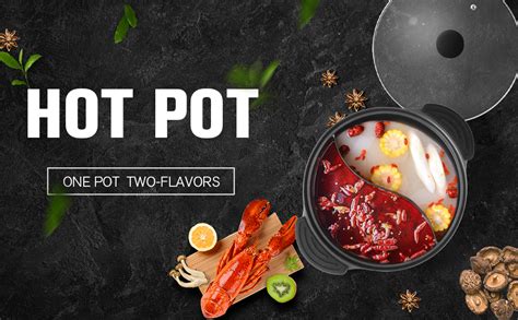Dual Flavor Hot Pot With S Shaped Divider For Induction Cooking