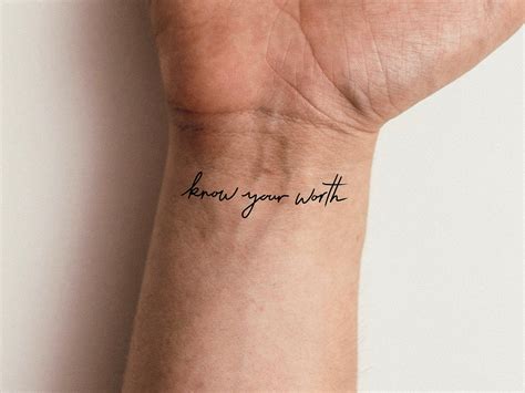 Know Your Worth Temporary Tattoo Etsy UK