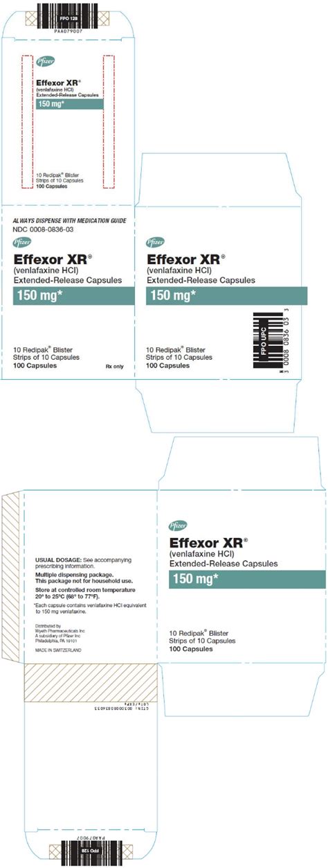 Dailymed Effexor Xr Venlafaxine Hydrochloride Capsule Extended Release