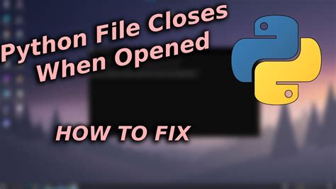 Python File Closes When Opened How To Fix Youtube