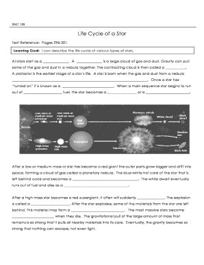 Star Life Cycle Worksheet - Worksheets For Kindergarten