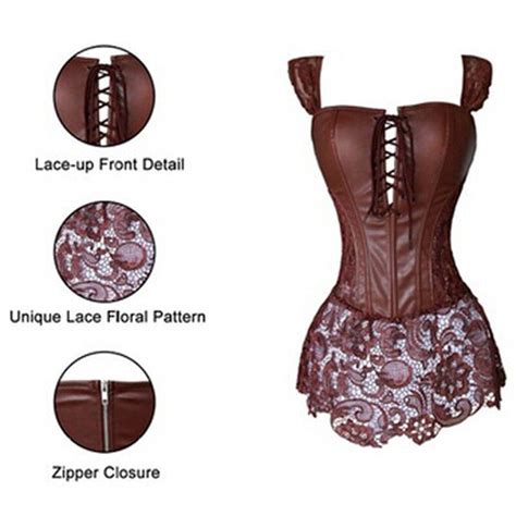 Women Sexy Faux Leather Corset Top Bustier Burlesque Costume Plus Size Lingerie Ebay