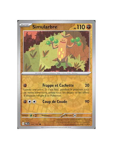 FR Pokémon Carte EV02 109 193 Simularbre REVERSE