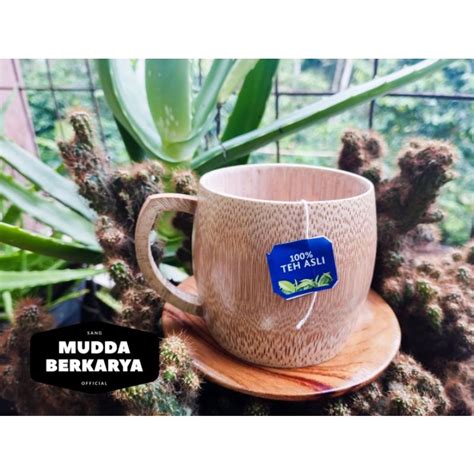 Jual Gelas MUG Cangkir Bambu Bamboo Cup Gelas Kopi Teh Unik Souvenir