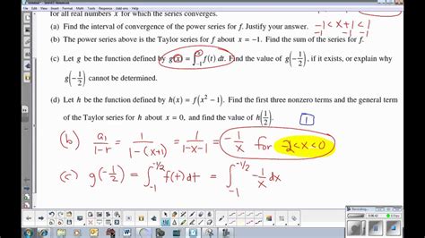 Ap Calculus Bc Taylor Series Example From Ap Exam Youtube