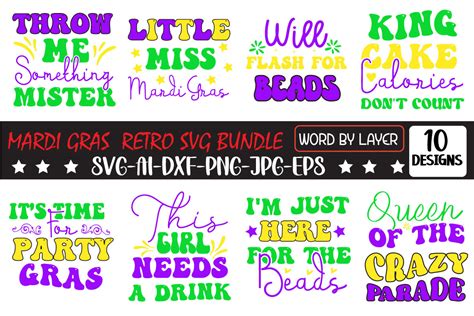 Mardi Gras Retro Svg Bundle Graphic By Graphicmart Creative Fabrica