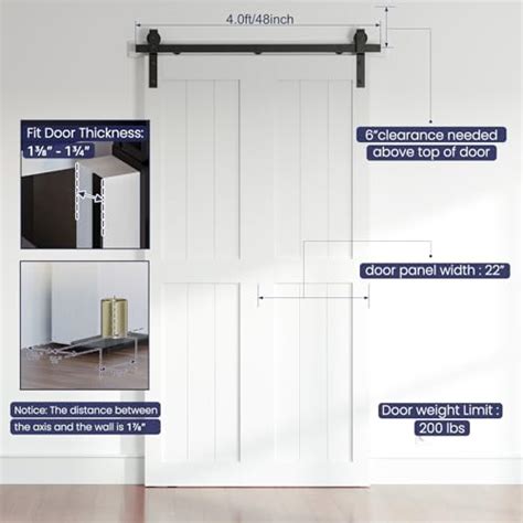 Snapklik 4ft 48 Bi Folding Sliding Barn Door Hardware Kit Bifold