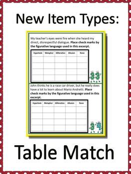 3rd Grade STAAR New Item Types Figurative Language Task Cards Reading ELA