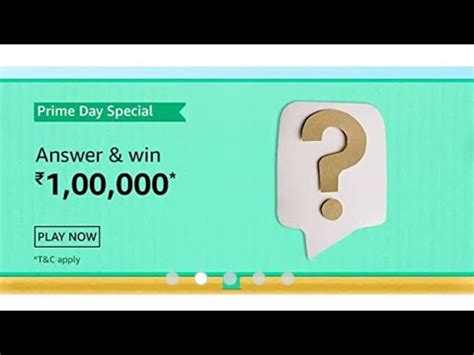 Amazon Prime Day Quiz Answers Today Win 1 00 000 July 8 2021 YouTube