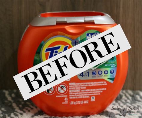 Upcycled Detergent Pod Container Pumpkin Centerpiece Tide Pods