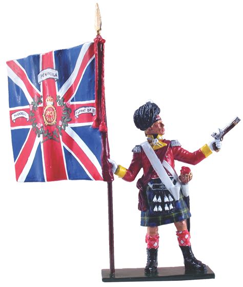 44050 Ensign 92nd Gordon Highlanders Kings Colour 1815 W Britain