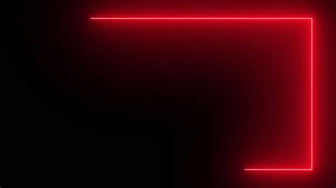 Red Neon Effect Rectangle Frame Line Seamless Looping Video 4k