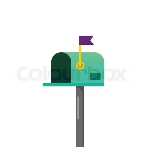 Mailbox with a raised flag | Stock vector | Colourbox