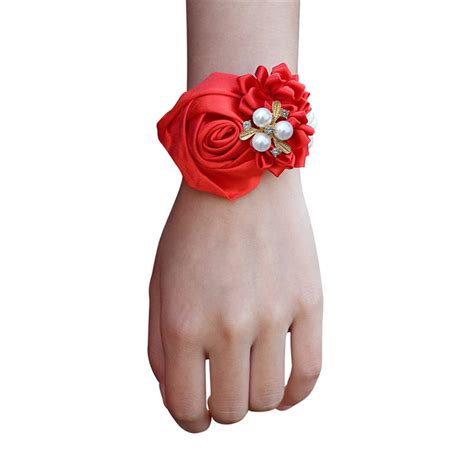 Meijuhuga Wedding Wrist Flower Elegant Long Lasting Floral Bracelet