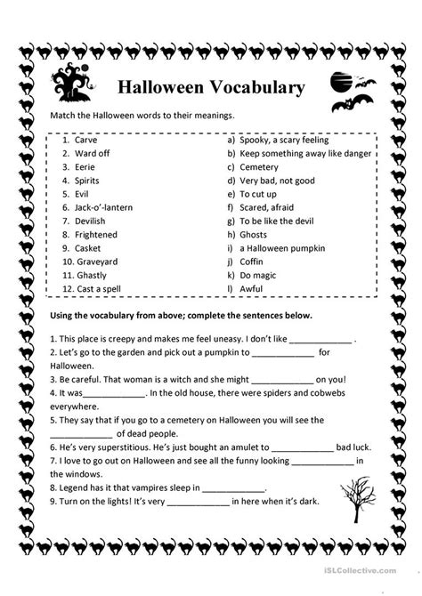 Halloween Grammar Worksheets Alphabetworksheetsfree