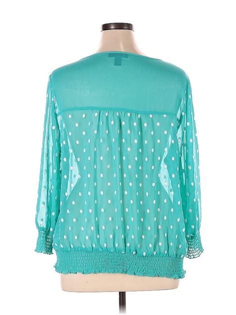 Styleandco Teal Long Sleeve Blouse Size 2x Plus 54 Off Thredup