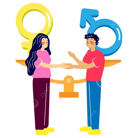 Cute Girl And Man Shake Hands Gender Equality Illustration Girl And Man Gender Equality Shake