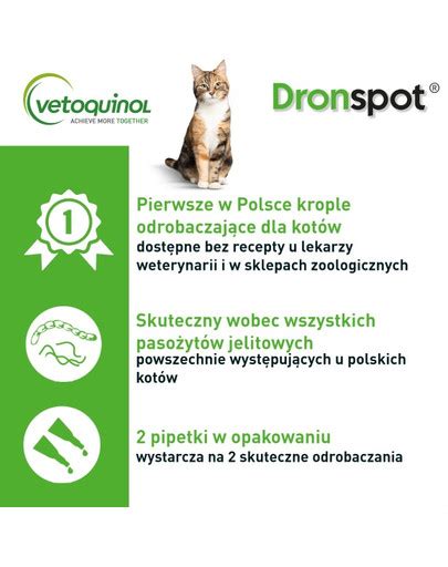 VETOQUINOL Dronspot 2x0 70 ml Krople odrobaczające dla średnich kotów 2