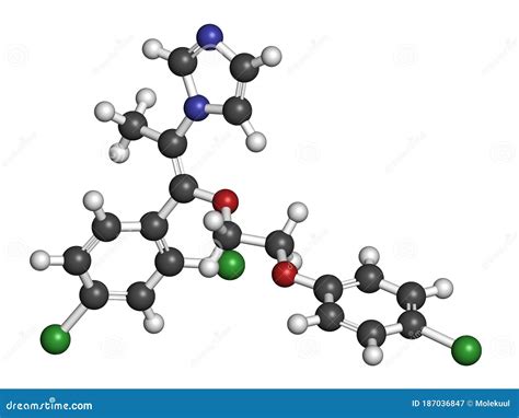 Omoconazole Antifungal Drug Molecule 3D Rendering Stock Illustration