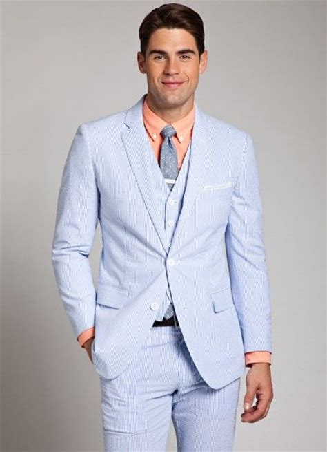 Blue And White Seersucker Suit For Men Bonobos Grooms Groomsmen