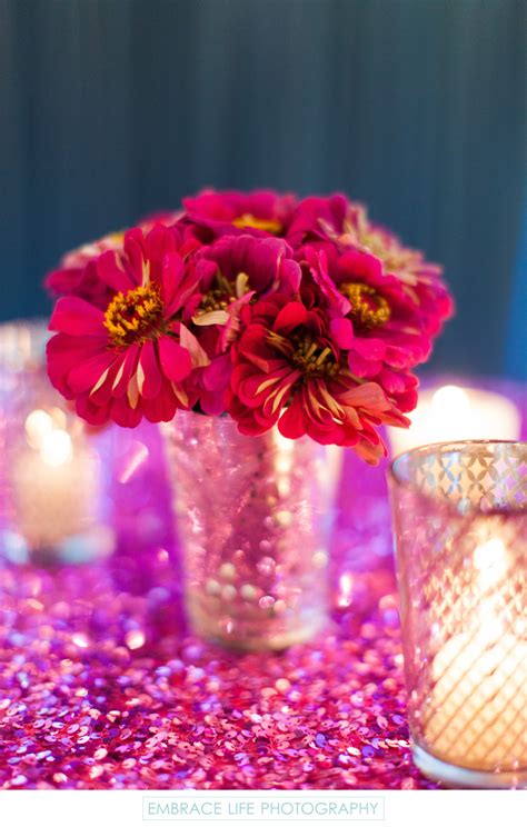 Fuchsia Gerbera Daisies With Gilded Candles Viceroy Santa Monica