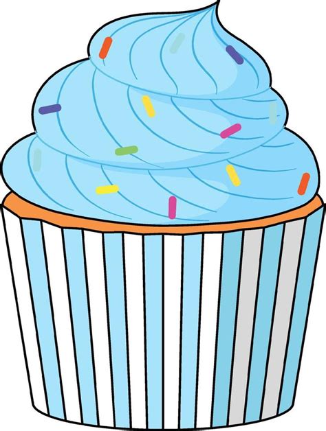 Cupcake With Blue Cream 7108928 Vector Art At Vecteezy