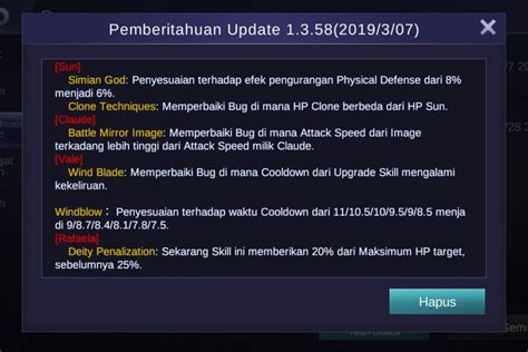 Inilah Penyesuaian Hero Mobile Legends Di Update Patch Terbaru