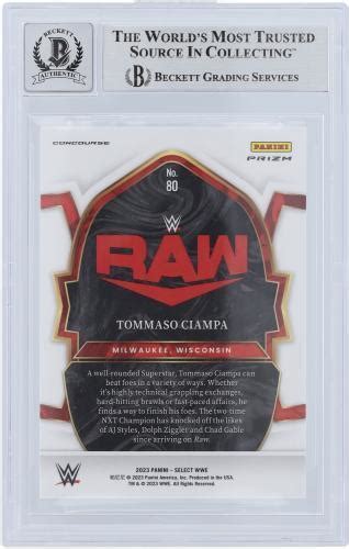 Tommaso Ciampa Wwe Signed Panini Select Red Blue Prizm Bas