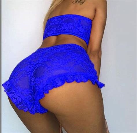 Solid Eyelash Lace Lingerie Set