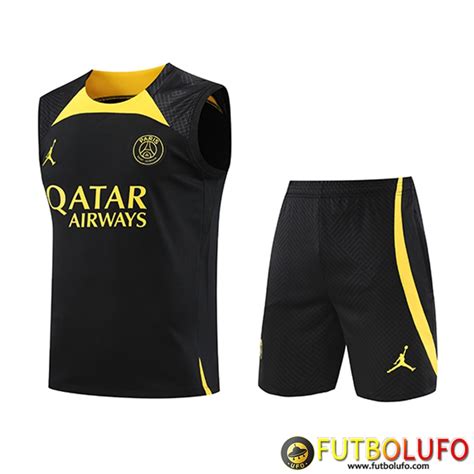 Replicas Camiseta Entrenamiento Sin Mangas Cortos Psg Jordan Negro