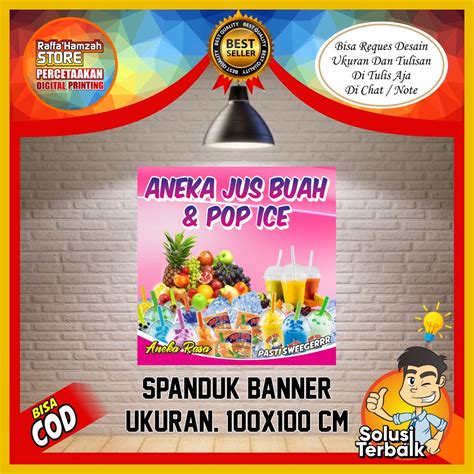 Jual Spanduk Banner Aneka Jus Buah Dan Pop Ice Spanduk Aneka Jus Buah