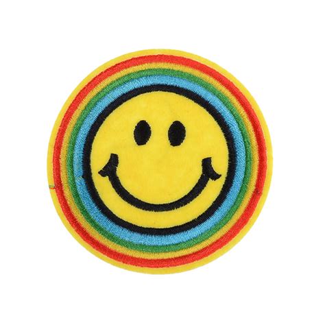 Pcs Smile Yellow Face Patches Retro Fun Smile Applique Iron On Patch