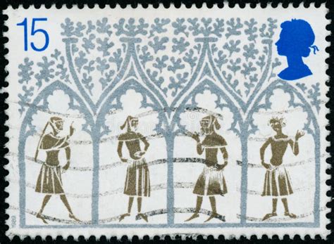 Vintage Stamp Printed In Great Britain Shows Christmas Th