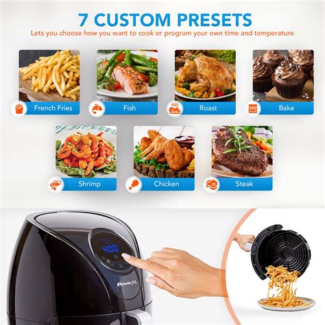 Powerxl Air Fryer 7 Qt Maxx Classic Extra Hot Air Fry Cook Crisp Broil Roast Bake High