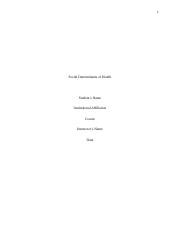 Social Determinants Of Health Edited Docx 1 Social Determinants Of