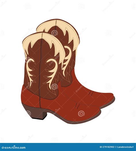 A Pair Of Western Leather Cowboy Boots Vector Stock Vector