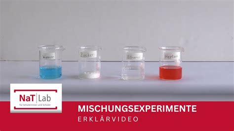 Erklärung zu den Mischungsexperimenten mit Wasser Heptan Öl Zucker