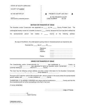 Fillable Online Probate Court Use Only In The Fax Email Print