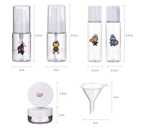 Miniso Marvel Pieces Travel Kit Bottle Set Furniture Home Living