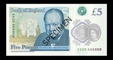 New Sir Winston Churchill five pound plastic note enters circulation ...