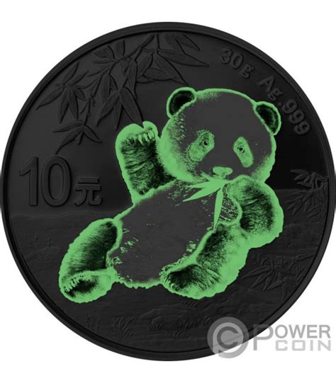 IRRADIATED PANDA Glow In The Dark Monnaie Argent 10 Yuan China 2020