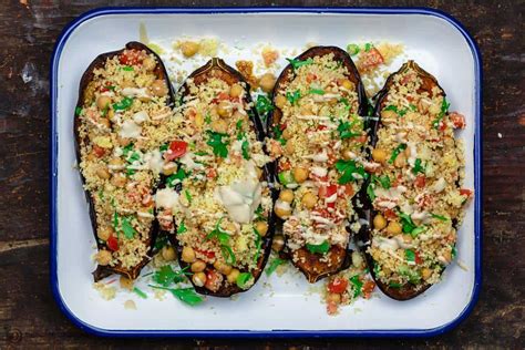 Easy Mediterranean Stuffed Eggplant Vegetarian The Mediterranean Dish