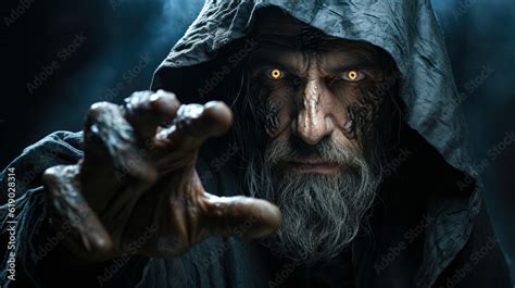 Veil of Death: Mysterious Grim Reaper Reaching into the Frame Stock ...