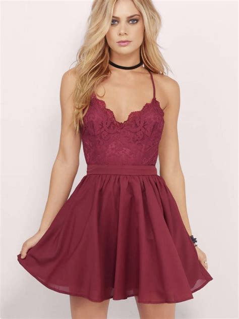 Burgundy Homecoming Dress Spaghetti Straps A Line Lace Short Prom Dres Anna Promdress