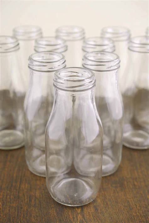 12 Glass Milk Bottles 10oz